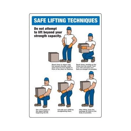 SAFETY SIGN SAFE LIFTING TECHNIQUES MGNF512VS